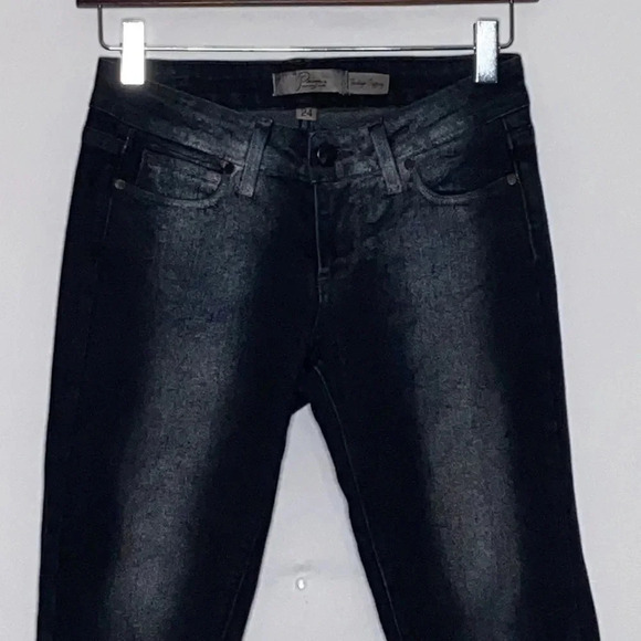 Paige Verdugo Jegging Low Rise Black with Silver Overwash - Size 24 - Picture 2 of 8